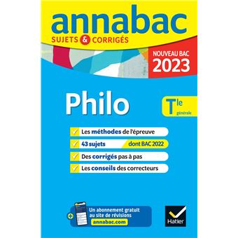 Annales du bac Annabac 2023 Philo Tle générale