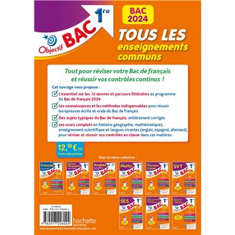 Objectif BAC 2024 -  1re Tous les enseignements communs