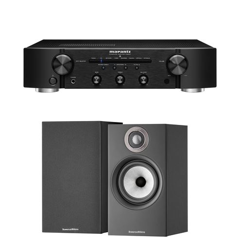 Amplificateur hi-fi Marantz PM6007 Noir + Enceintes bibliothèque Bowers&Wilkins 607 S2 Edition Anniversaire Noir Vendues à la paire