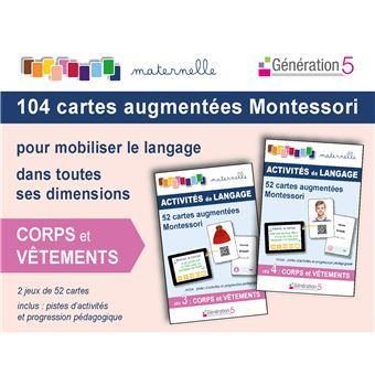 104 cartes augmentées Montessori Corps et vêtements