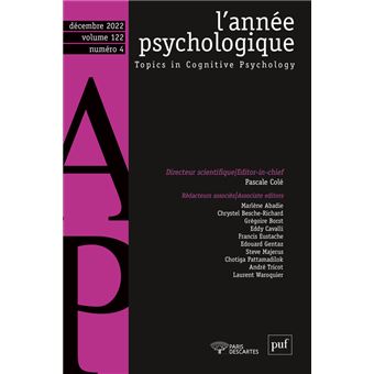 Annee psychologique 122-4