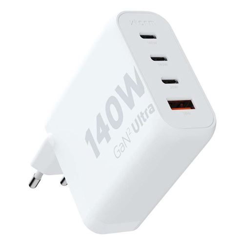 xtorm Volt XEC140 - Adaptateur secteur - GaN2 Ultra - 140 Watt - QC 3.0, Power Delivery 3.1 - 4 connecteurs de sortie (USB, 3 x USB-C)