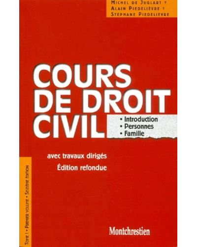 Cours de droit civil. introduction. personnes. biens - 16ème édition
