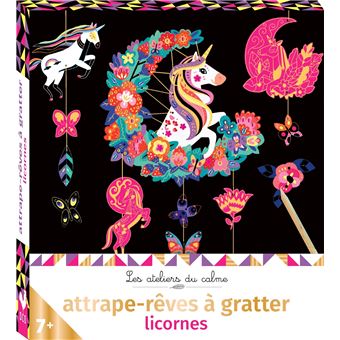 Attrape-rêves à gratter licornes - mini-boîte avec accessoires