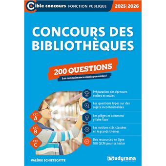 Concours des bibliothèques – 200 questions (Catégories A, B et C – Édition 2025-2026)