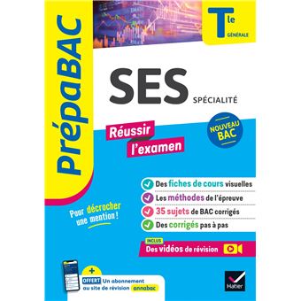 SES Tle générale (spécialité) - Prépabac Réussir l'examen - Bac 2024