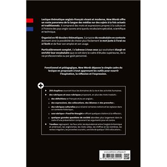 New Words. Lexique thématique du vocabulaire  anglais-français contemporain