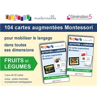 104 cartes augmentées Montessori Fruits et légumes