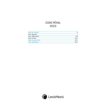 Code pénal 2023 jaquette Peace and love
