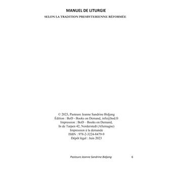 Manuel de Liturgie