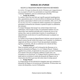 Manuel de Liturgie