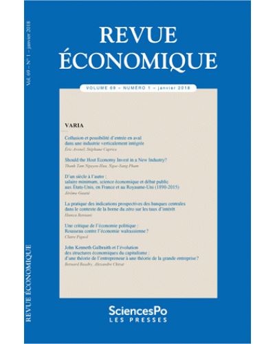Revue économique 69-1, janvier 2018 -  Collectif - broché