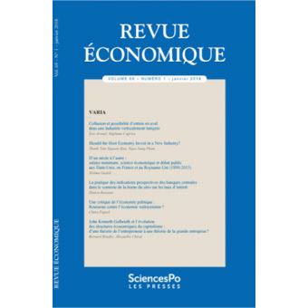 Revue économique 691, janvier 2018 Tome 1 broché Collectif Achat