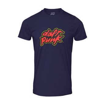 Tee shirt Daft Punk Logo Rouge unisexe Bleu Navy Taille L Exclusivité Fnac