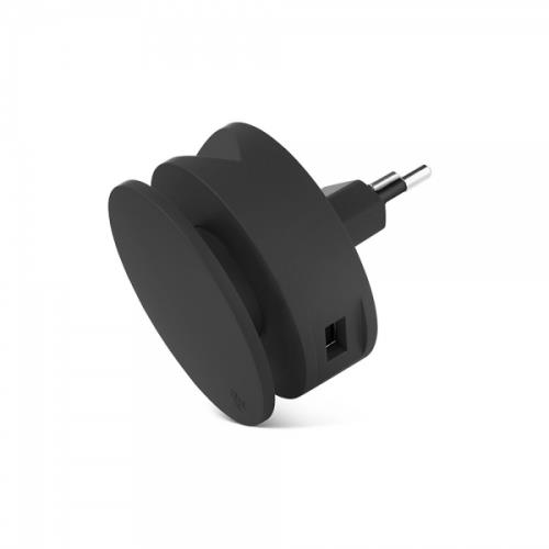 Chargeur enrouleur Usbepower Aero Mini 2 ports USB 5 V 2.4 A + support Noir