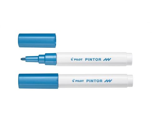 PLOT Pilot Lot de 6 Marqueurs &agrave; pigment PINTOR Pointe Fine Bleu m&eacute;tal