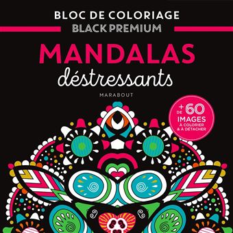 Bloc de coloriages Black Premium : Mandalas destressants