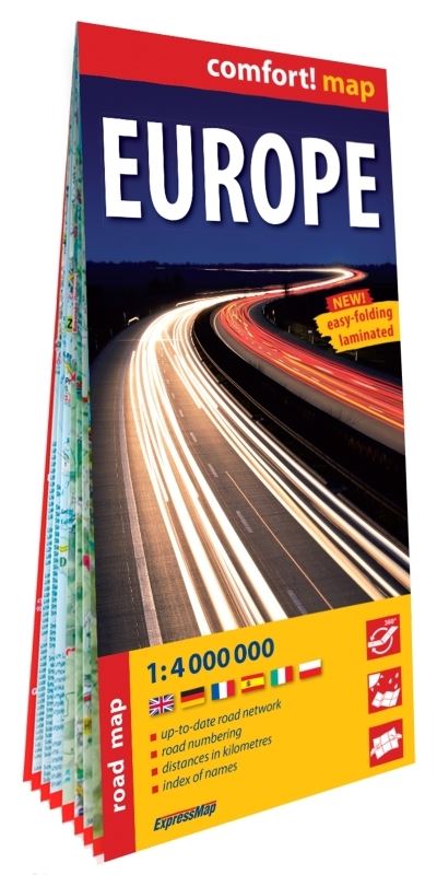 Europe 1/4m (carte laminée grand format)