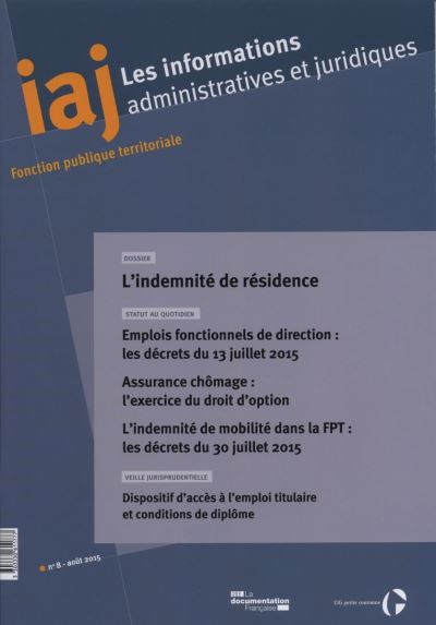 L'indemnité De Résidence Edition 2015 Tome 08 - Broché - CIG Petite ...