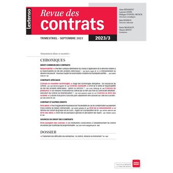 Revue des contrats 3-2023