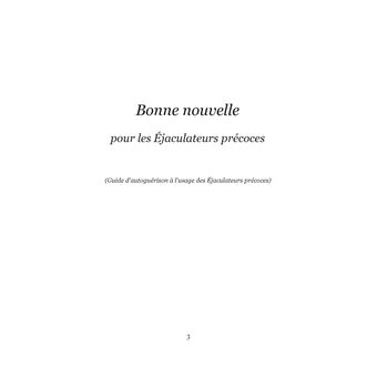 Bonne nouvelle pour les éjaculateurs précoces