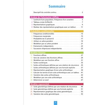 Objectif BAC Fiches détachables Maths TRONC COMMUN 1re générale