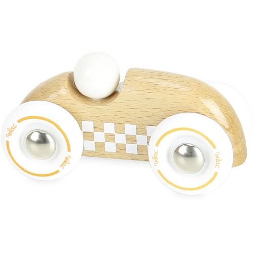 Non Communiqué Vilac Voiture Mini Rallye Checkers En Bois Naturel