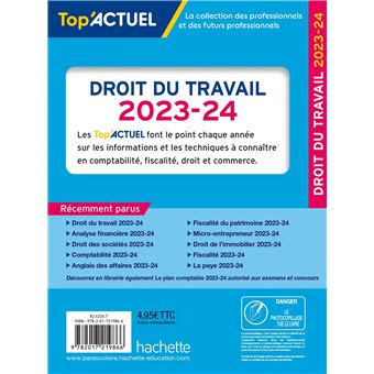 Top actuel Droit du travail 2023 - 2024