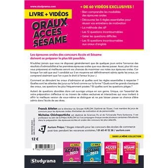 Oraux : ACCES, SESAME