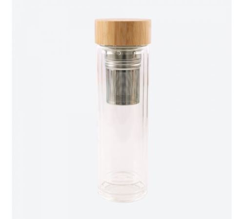 POINT-VIRGULE DUBBELWANDIGE THEEFLES GLAS MET INFUSER 420ML