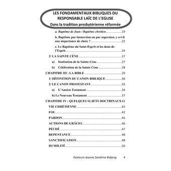 Les Fondamentaux Bibliques du Responsable Laïc de l'Eglise