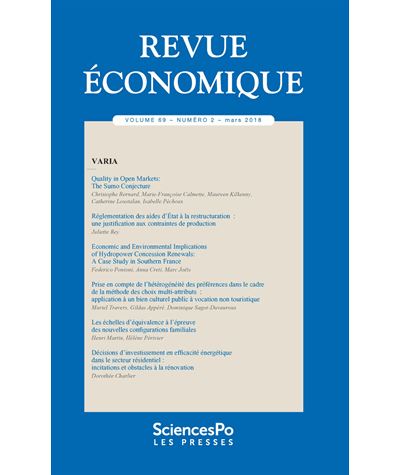 Revue économique 69-2, mars 2018 -  Collectif - broché