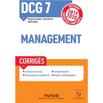 DCG 7 Management - Corrigés - Réforme 2019-2020