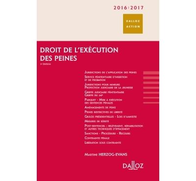 Droit de l'exécution des peines 2016/2017