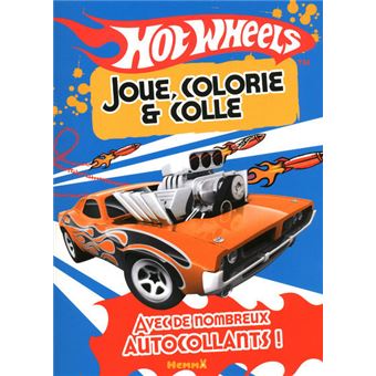 Joue colorie & colle hot wheel - 1