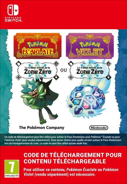 Code de téléchargement extension DLC Pokemon Violet Ecarlate Nintendo Switch