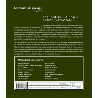 Les Carnets du paysage n° 37 : Paysage de la santé, santé du paysage