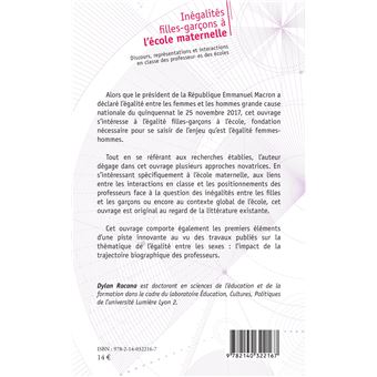 Inégalités filles-garçons à l'école maternelle