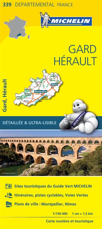 Carte Départemental Michelin Gard, Hérault -  Collectif Michelin - broché