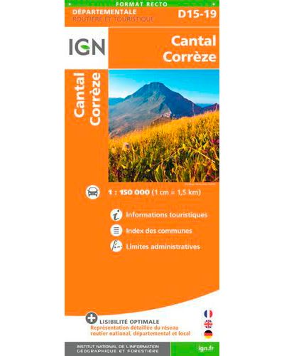Cantal correze d15 d19 1:150 000
