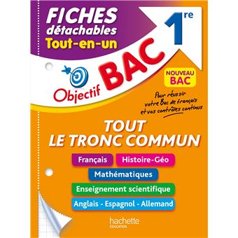 Objectif Bac Fiches Enseignements Communs 1re Bac 2021 Broche Collectif Achat Livre Fnac