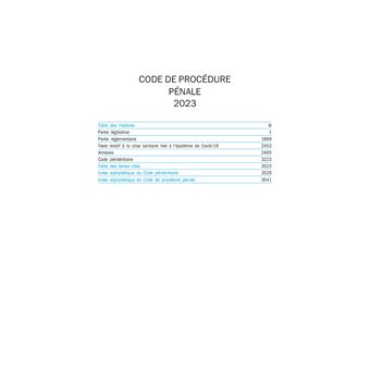 Code procédure pénale 2023 jaquette V de la victoire