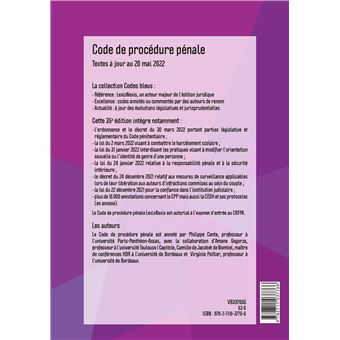 Code procédure pénale 2023 jaquette V de la victoire