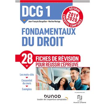 DCG 1 Fondamentaux du droit - Fiches de révision - Réforme 2019/2020