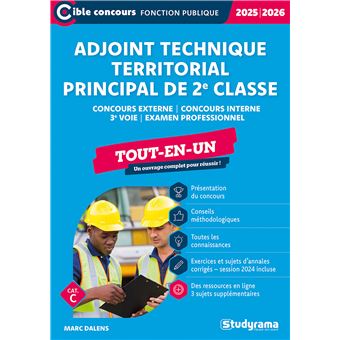 Adjoint technique territorial principal de 2e classe – Tout-en-un (Concours 2025-2026)