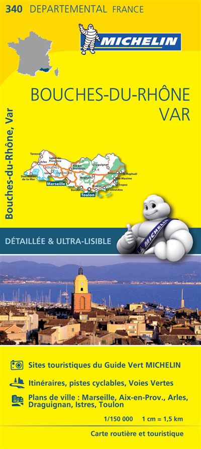 Carte Départemental Michelin Bouches-du-Rhône, Var Échelle 1/150 000 ...