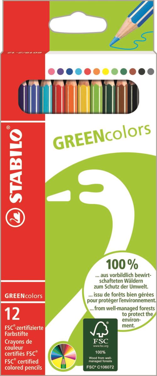 Set de 12 crayons de couleur Stabilo Green Colors Crayon de couleur
