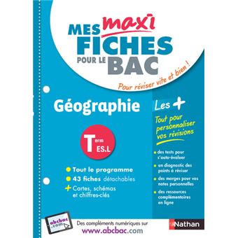Mes Maxi Fiches Pour Le Bac Abc Geographie Term Es L Tome 9 Broche Louis Florian Achat Livre Fnac