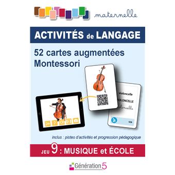 52 cartes augmentées Montessor Ecole et musique