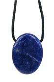Collier Sodalite Pierre ovale percée Cordon noir